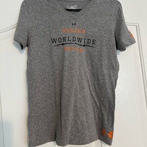 Under Armour Heather Gray Tee with Bold Orange Details